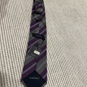 Canali Purple Striped Men's Tie brand new never worn